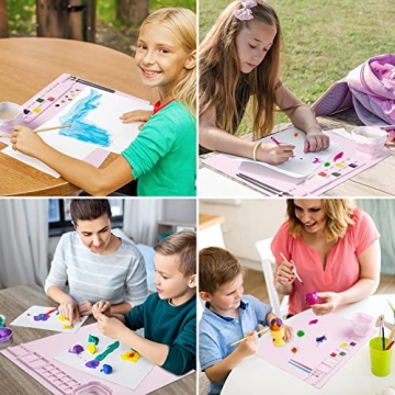 Creative Silicone Painting Mat with Brush Cleaner for Kids