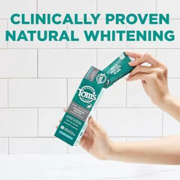 Tom's of Maine Natural Luminous White Toothpaste with Fluoride, Clean Mint, 4.0 oz. 3-Pack