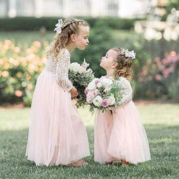 Topmaker Toddler Full-Length Tulle Flower Girl Dress