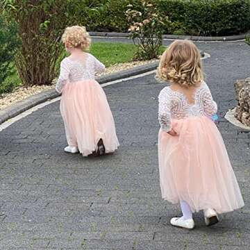 Topmaker Toddler Full-Length Tulle Flower Girl Dress