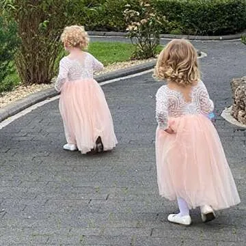 Topmaker Toddler Full-Length Tulle Flower Girl Dress