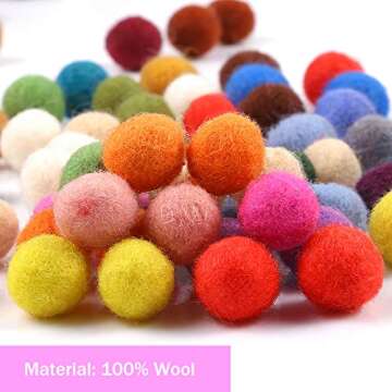 Sntieecr 120 Pieces 10mm Wool Felt Balls Mixed Colored Handmade Felted Pom Poms Wool Beads Felt Ball for DIY Crafts