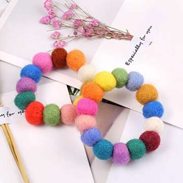Sntieecr 120 Pieces 10mm Wool Felt Balls Mixed Colored Handmade Felted Pom Poms Wool Beads Felt Ball for DIY Crafts