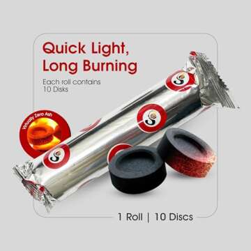 10 Charcoal Tablets by Sunlight Charcoal – Quick Light Coal Tablets for Aromatic Incense
