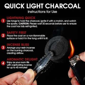 10 Charcoal Tablets – Quick Light and Odorless Coal Disks