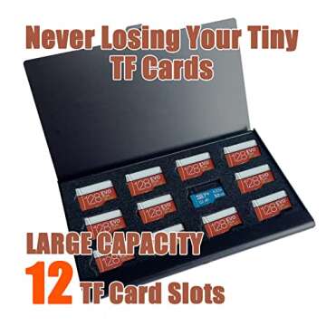 12 Slots Micro SD Card Holder, TF Card Case,Ultrathin Mini Aluminum Waterproof Memory Card Carrying ...