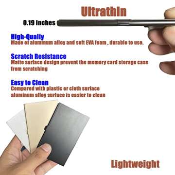 12 Slots Micro SD Card Holder, TF Card Case,Ultrathin Mini Aluminum Waterproof Memory Card Carrying Case,Rustproof Memory Card Protector Cover Storage for Micro SD/Micro SDHC/TF Cards (Black Color)