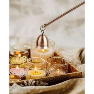 RONXS 3 in 1 Candle Accessory Set, Candle Wick Trimmer Candle Cutter, Candle Snuffer, Candle Wick Dipper with Gift Package for Candle Lover (Copper)