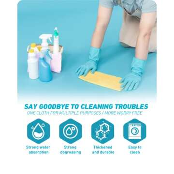 WEAWE Microfiber Cleaning Cloth-12Pcs 2100 Series Ultra Soft Highly Absorbent Rags for Cleaning, Reu...