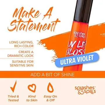 UV Blacklight Lip Gloss Variety - Vivid Colors, Long-Lasting Shine
