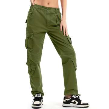 Alfiudad Womens Cargo Pants with Pockets, Women's Casual Military Army Hiking Combat Tactical Work P...
