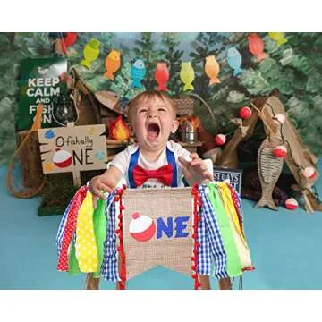 O Fish Ally One Party Decorations for 1st Birthday - The Big ONE Fish Birthday Banner For Photo Booth Props, Best Ofishally One Birthday Party Supplies For Kids (Ofishally One Birthday Banner)