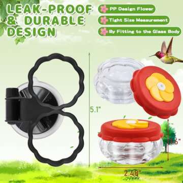 Gbekery Handheld Hummingbird Feeders (Set of 2) with Window Mount Suction Cup, New Upgraded Small Gl...