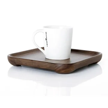 Elegant Rustic Walnut Wooden Serving Tray Square Platter