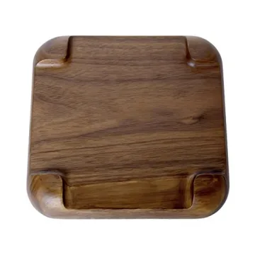 Elegant Rustic Walnut Wooden Serving Tray Square Platter