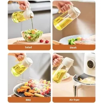 Casiab Kitchen Maiden 2 in 1 Oil Dispenser,Kitchenmaiden 2 in 1 Oil Dispenser and Oil Sprayer (Black1)