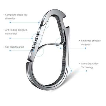 Idakey Stainless Steel Anti-Lost Key Chain Carabiner