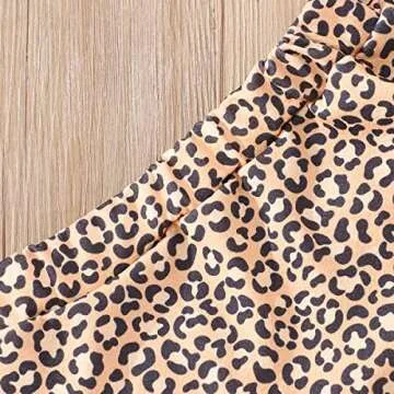 Girls Summer Outfits Two Piece Letter Print Short Sleeve Shirt Cheetah Layered Skirt Picture Day Outfits for School 6t