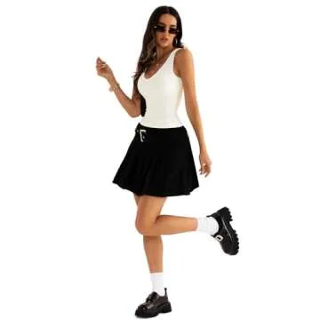 EasyGala Womens V Neck Tank Tops Sleeveless Double Lined Basic Tops Slim Fit Summer Shirts 2025 Cream White