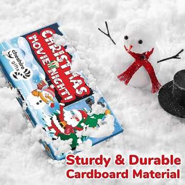 Movie Night Christmas Party Supplies (36ps) - Christmas Movie Night Snack Trays 12pcs & Christmas Popcorn Bags 24pcs - Small Christmas Decorations Indoor Home Decor & Holiday Christmas Party Favors