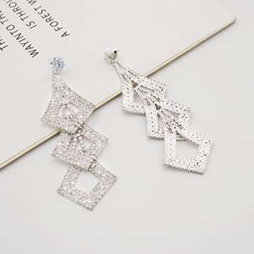 Elegant LIUJUNH Crystal Dangle Earrings for Women