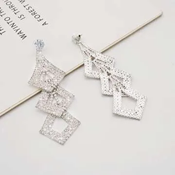 Elegant LIUJUNH Crystal Dangle Earrings for Women