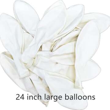 Giant 15pcs 24 Inch White Latex Balloons for Parties