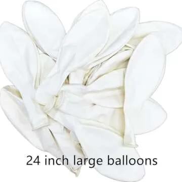 Giant 15pcs 24 Inch White Latex Balloons for Parties