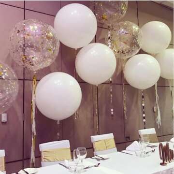 Giant 15pcs 24 Inch White Latex Balloons for Parties