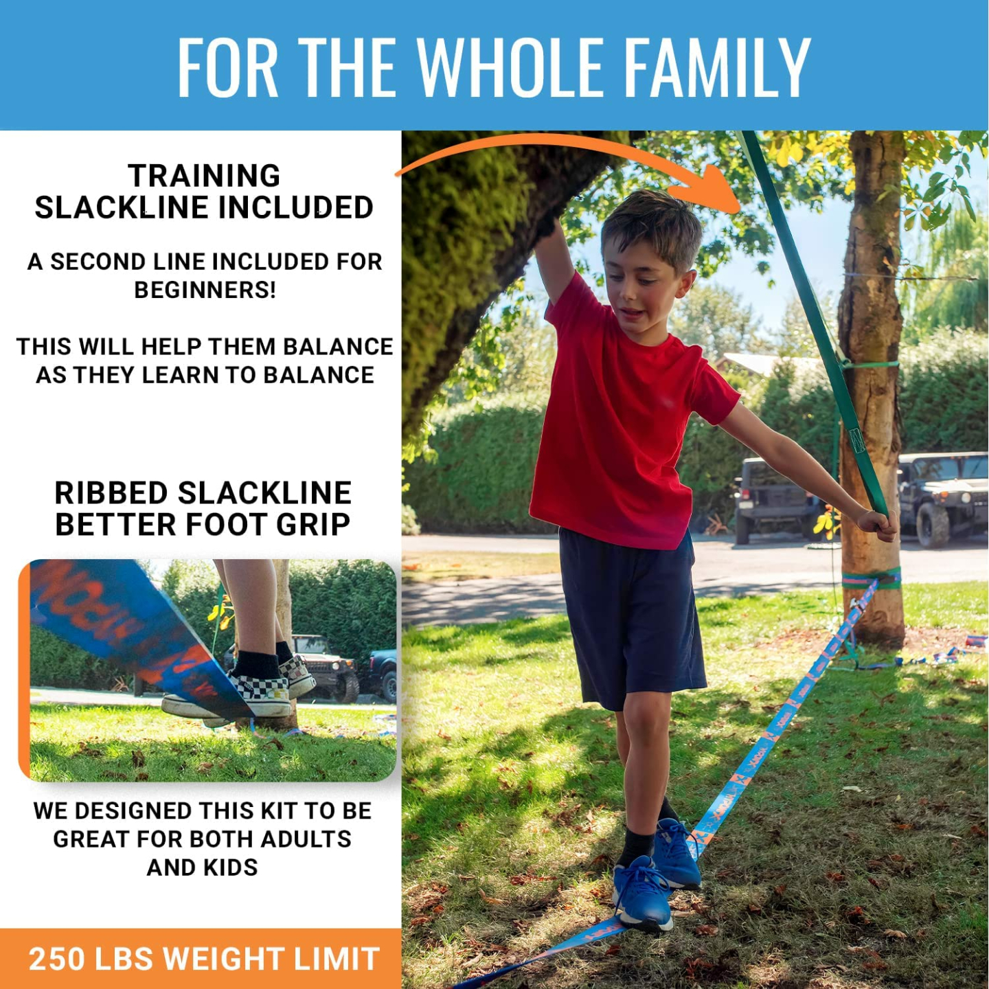 Hyponix 70' Slackline Kit for Kids & Adults