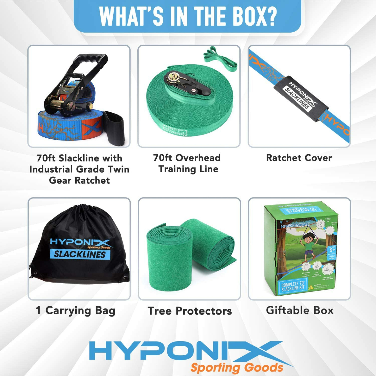 Hyponix 70' Slackline Kit for Kids & Adults