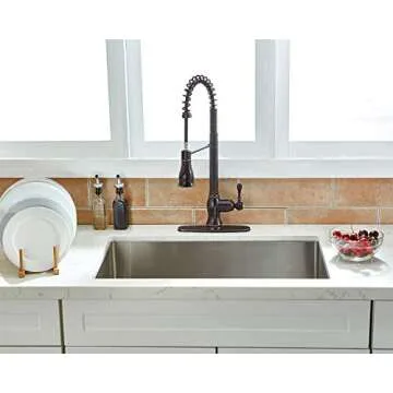 Stylish SHACO Antique Pull Down Sprayer Kitchen Faucet