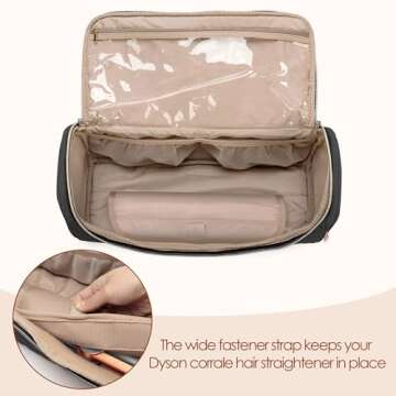 Yarwo Hair Straightener Travel Bag Compatible with Dyson/Revlon/CHI/GHD/REMINGTON Hair Flat Iron, Po...