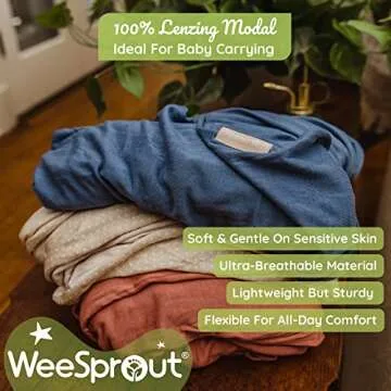 WeeSprout Baby Wrap Carrier - Perfect Baby Carrier Wrap Sling for Newborn and Infant, Enhances Baby Bonding, Soft and Breathable, Ideal for Babywearing