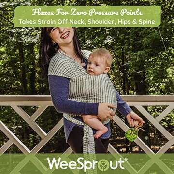 WeeSprout Baby Wrap Carrier - Perfect Baby Carrier Wrap Sling for Newborn and Infant, Enhances Baby Bonding, Soft and Breathable, Ideal for Babywearing
