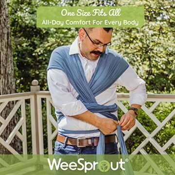 WeeSprout Baby Wrap Carrier - Perfect Baby Carrier Wrap Sling for Newborn and Infant, Enhances Baby Bonding, Soft and Breathable, Ideal for Babywearing