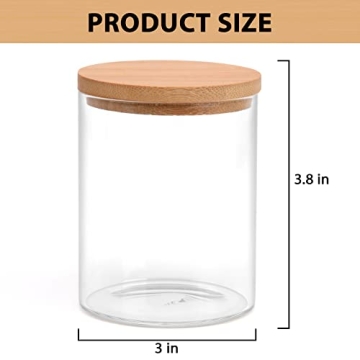 BKYFPQ 2 Pack Glass Qtip Holders with Bamboo Lids