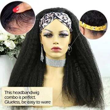 Y WIGS Kinky Straight Glueless Wig for Women and Girls