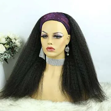 Y WIGS Kinky Straight Glueless Wig for Women and Girls