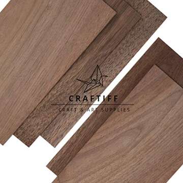 Premium Walnut Wood Sheets for Crafts - Pack of 5