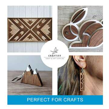 Premium Walnut Wood Sheets for Crafts - Pack of 5