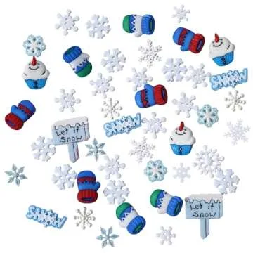 Buttons Galore & More Winter Snow 50 Piece Assortments of Novelty Buttons for Sewing and Crafts