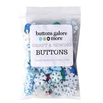 Buttons Galore & More Winter Snow 50 Piece Assortments of Novelty Buttons for Sewing and Crafts
