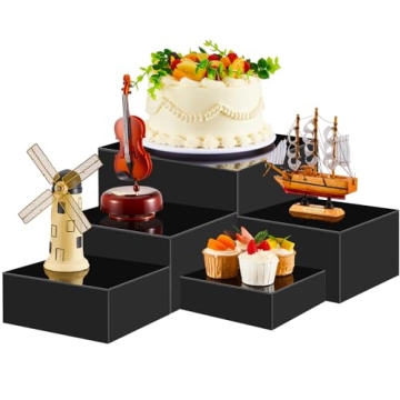 Sintuff Buffet Risers 5 Pcs Acrylic Food Display Risers for Buffet Table Dessert Cake Jewelry Figure...
