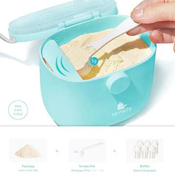Termichy Baby Formula Dispenser, Portable Milk Powder Dispenser Container with Carry Handle and Scoo...