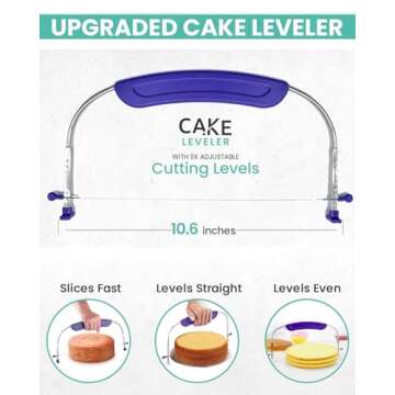 RFAQK 64 PCs Cake Decorating Kit for Beginners Includes Video Course, Booklet + Baking Supplies Gift - Cake Stand, Leveler, 24 Numbered Piping Tips, Straight & Offset Spatula, & Scraper sets