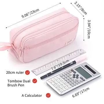 HVOMO Large Pencil Case High Capacity Holder Box Storage bag Desk Organizer Marker Pouch Pen For Mid...