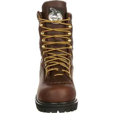 Georgia Boot Men's Georgia 8" Lace-To-Toe Steel Toe Work Boot Work Shoe, Chocolate, 11.5 M US