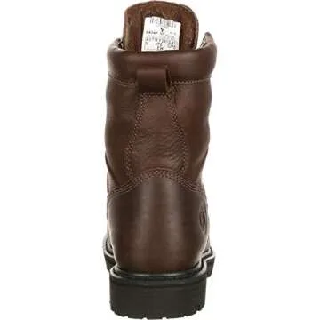 Georgia Boot Men's Georgia 8" Lace-To-Toe Steel Toe Work Boot Work Shoe, Chocolate, 11.5 M US