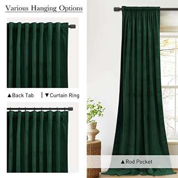 Luxurious StangH Dark Green Velvet Curtains for Home